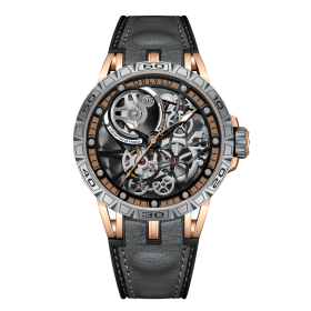OBLVLO Sports Watch Skeleton Automatic Rose Gold Steel Watch for Men LM-TTB