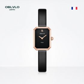 OBLVLO Top Brand Luxury Quartz Watch Leather Strap Gift Female Watch LW-PBBL