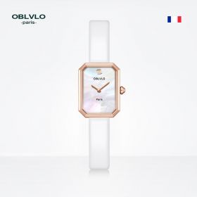 OBLVLO Top Brand Luxury Quartz Watch Leather Strap Gift Female Watch LW-LW-PWWL