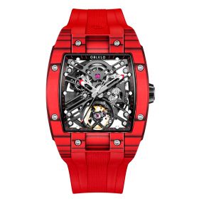 OBLVLO Louvre Series Skeleton Automatic Mechanical Watch Rubber Strap EM-ST-RBR