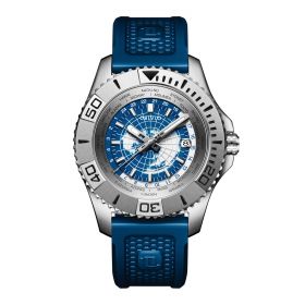 OBLVLO World Time Diving Sports Silver Bezel Automatic Military Dive Blue dial Men Watches BM-YLL