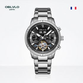OBLVLO CM Series Mens Tourbillon Watches Steel  Automatic Watch CM-T-YBY