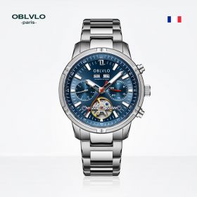 OBLVLO CM Series Mens Tourbillon Watches Steel  Automatic Watch CM-T-YLY
