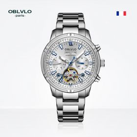 OBLVLO CM Series Mens Tourbillon Watches Steel  Automatic Watch CM-T-YWY