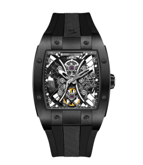 OBLVLO Louvre Series Skeleton Automatic Mechanical Watch Rubber Strap-EM-S-BBB