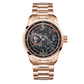OBLVLO Automatic Mechanical Luminous Earth Star Watch GC-SW-PBPS