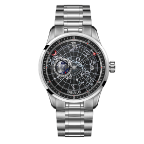 OBLVLO Automatic Mechanical Luminous Earth Star Watch GC-SW-YBYS