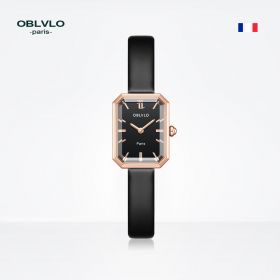 OBLVLO Top Brand Elegant Women Watch Steel Luxury Quartz Watch Leather Strap Gift Female New Design Watch LW-PBB