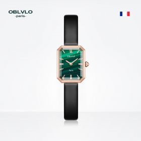 OBLVLO Top Brand Elegant Women Watch Steel Luxury Quartz Watch Leather Strap Gift Female New Design Watch LW-PGB