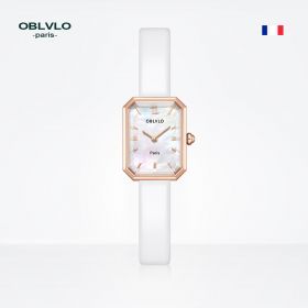 OBLVLO Top Brand Elegant Women Watch Steel Luxury Quartz Watch Leather Strap Gift Female New Design Watch LW-PWW