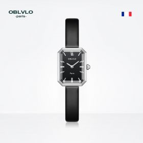 OBLVLO Top Brand Elegant Women Watch Steel Luxury Quartz Watch Leather Strap Gift Female New Design Watch LW-YBB
