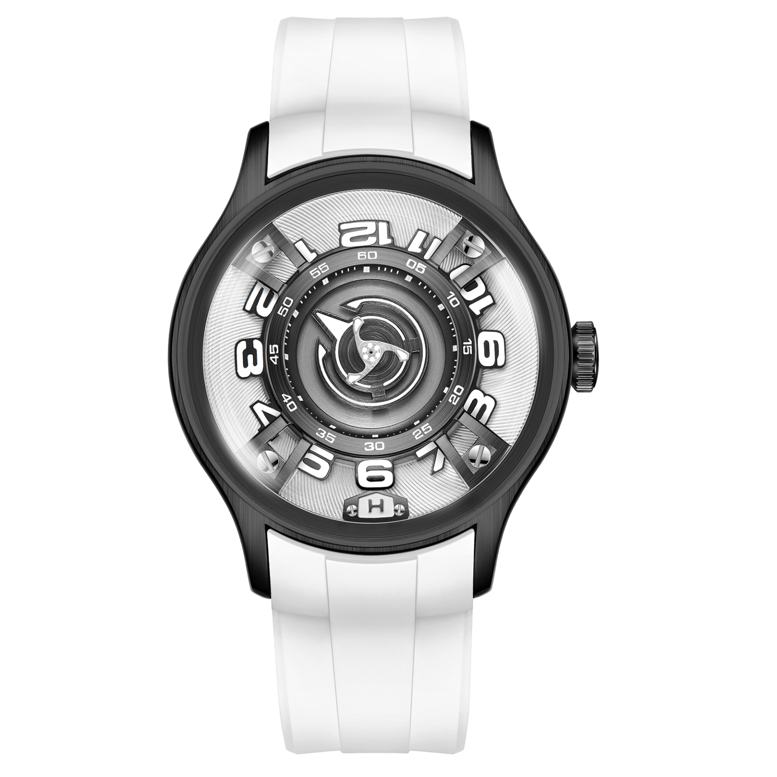 OBLVLO JM-Rotor Orologio Automatico Uomo - Quadrante Scheletrato, Vetro Zaffiro, Cinturino Gomma, Impermeabile 5 ATM